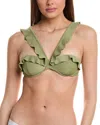 Vix Solid Chris Bikini Top In Green