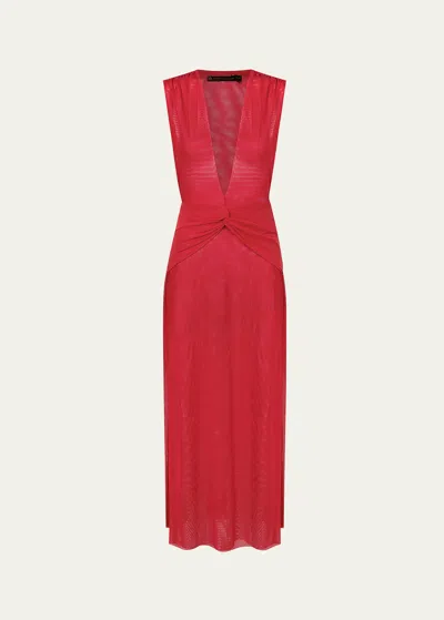 Vix Solid Cindy Maxi Dress Coverup In Red