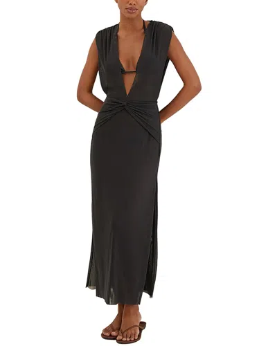 Vix Solid Cindy Midi Cover Up In Black
