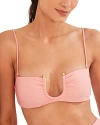 Vix Solid Cora Bandeau Bikini Top In Peach