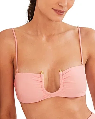 Vix Solid Cora Bandeau Bikini Top In Peach