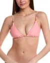 Vix Solid Cora Paral Triangle Bikini Top In Orange
