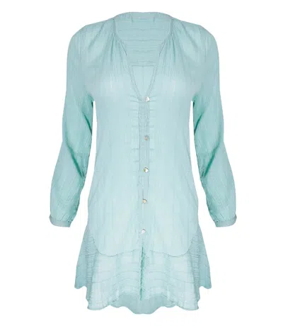 Vix Solid Ebe Chemise Shirt Dress In Blue