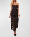 Shop Vix Solid Eleni Embroidered Maxi Dress In Black