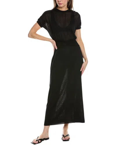 Vix Solid Eliane Long Dress In Black