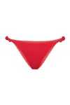 Vix Solid Holly Detail Cheeky Bottom Summerwine In Red