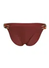 Vix Solid Kaia Double Detail Full Bikini Bottom Brown In Brown