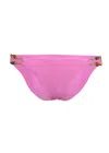 Vix Solid Kaia Double Detail Full Bikini Bottom Pink In Pink