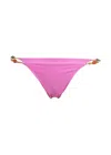 Vix Solid Kaia String Detail Cheeky Bikini Bottom Pink In Pink