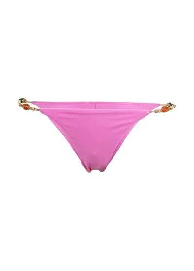 Vix Solid Kaia String Detail Cheeky Bikini Bottom Pink