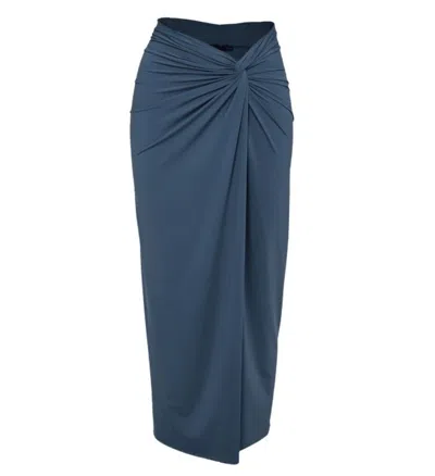 Vix Solid Karen Midi Skirt Grey In Multi