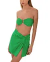 Vix Solid Karen Mini Skirt In Green