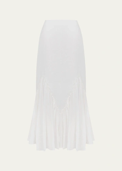 Vix Solid Kerry Long Skirt In Off White