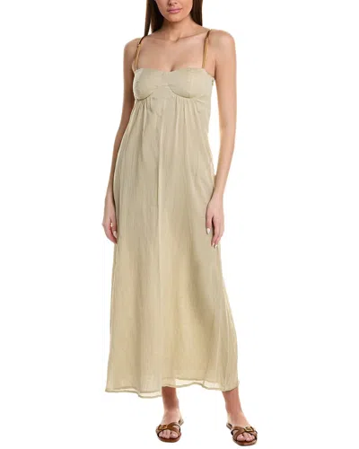 Vix Solid Leona Long Dress In Green