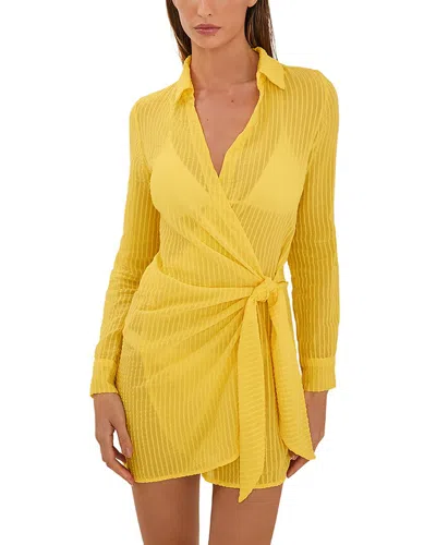 Vix Solid Lia Short Cover Up In Yellow