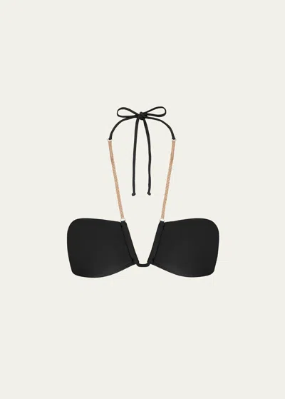 Vix Solid Melody Millie Bikini Top In Black