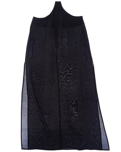 Vix Solid Midi Silk-blend Cover-up In Black