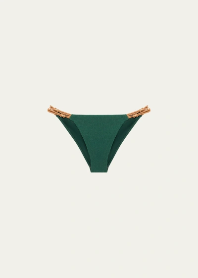 Vix Solid Paige Full Bikini Bottoms In Green