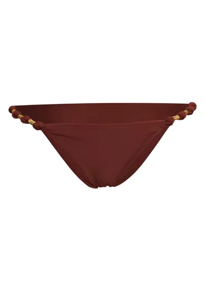Vix Solid Paula Brazilian Bikini Bottom Brown In Burgundy