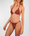 Vix Solid Beads Full Bikini Bottoms In Nutshell