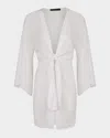 Vix Solid Perola Knot Short Coverup In Off White