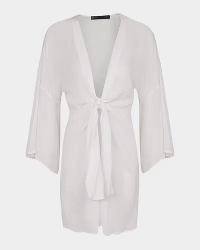 Vix Solid Perola Knot Short Coverup In Off White