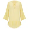 Vix Solid Ruffle Tunic Yellow In Yellow