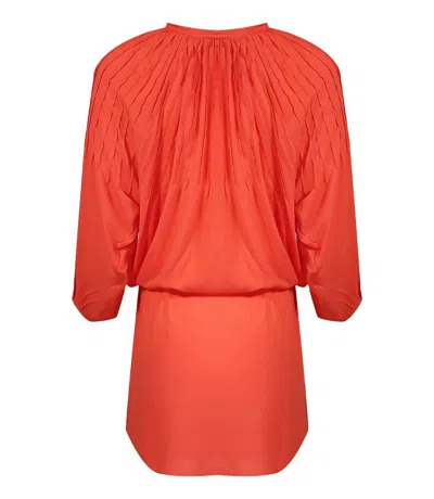 Vix Solid Sara Caftan Coral In Red