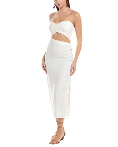 Vix Solid Sonny Midi Dress In White