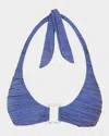 Vix Solid Spencer Alanna Bikini Top In Blue