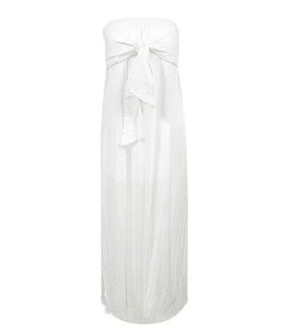 Vix Solid Tess Strapless Dress White