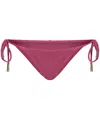 Vix Solid Tie Side Brazilian Cut Bikini Bottom Pink In Purple