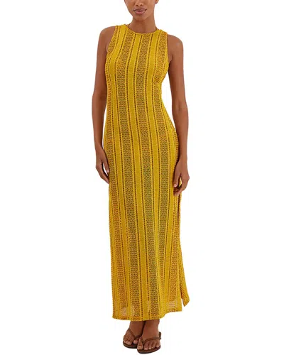 Vix Solid Twist Long Cover Up In Yellow