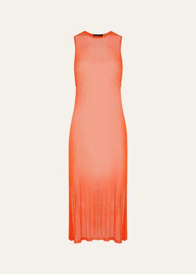 Vix Solid Twist Maxi Dress Coverup In Orange