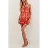 Vix Swimwear Agni Aster Cotton Cover-up Minidress In Red