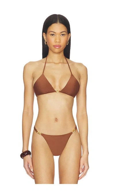 Vix Swimwear Angie Mabel Bikini Top In Brown