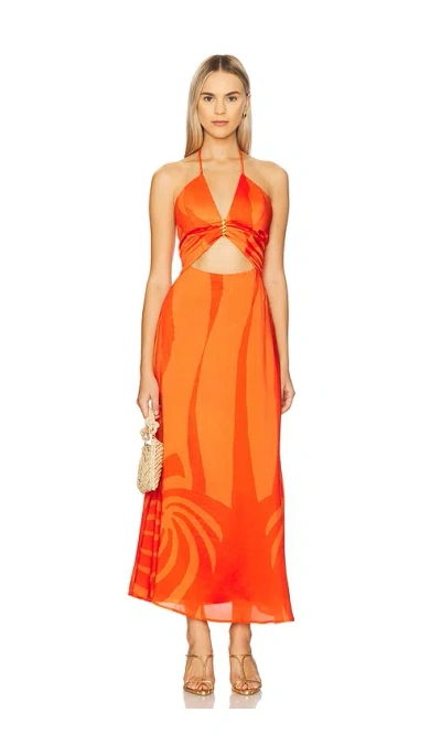 Vix Swimwear Aurea Long Dress In Orange