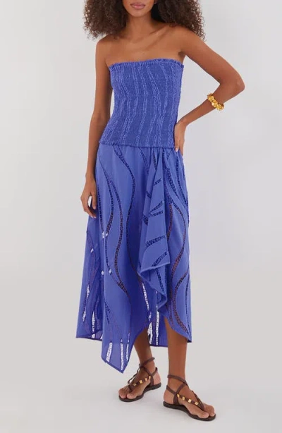Vix Swimwear Belina Strapless Cover-up Dress In Blue
