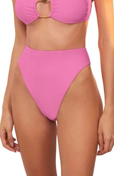 Vix Swimwear Bella Hot High Waist Bikini Bottoms In Pink