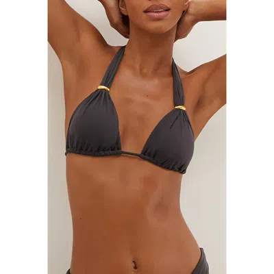 Vix Swimwear Bia Tube Solid Halter Bikini Top In Grey