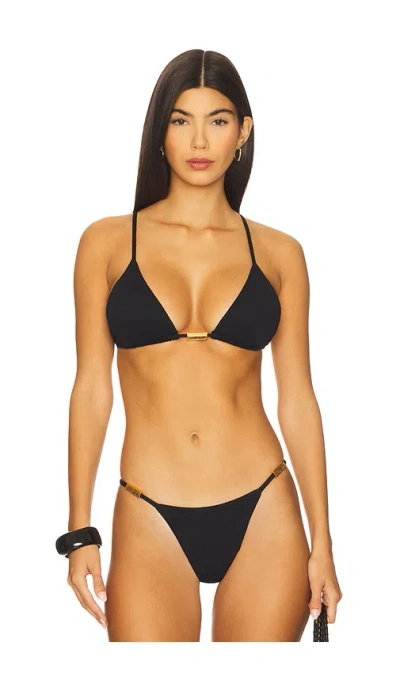 Vix Swimwear Blake T Back Triangle Bikini Top In Black