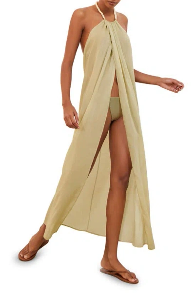 Vix Swimwear Cloe Halter Cover-up Maxi Dress In Olive