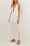 Vix Swimwear Eyelet Maryse Cover-up Maxi Dress In White