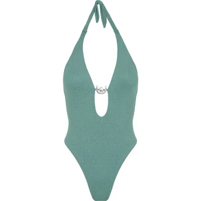 Vix Swimwear Fiernze Kori One-piece Swimsuit In Blue Green