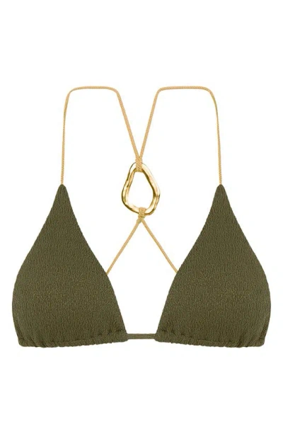 Vix Swimwear Firenze Adalia T-back Bikini Top In Green