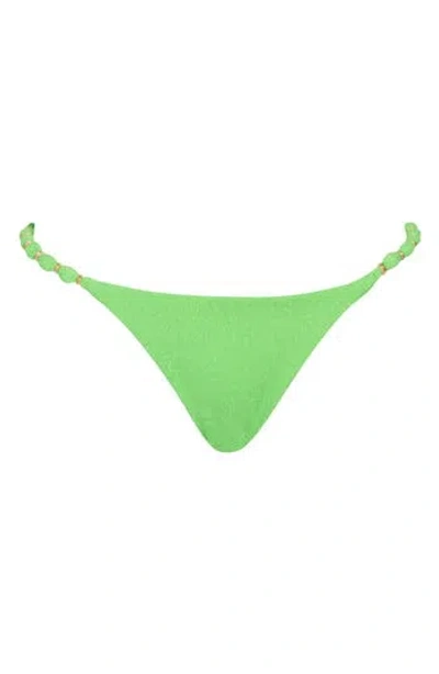 Vix Swimwear Firenze Beaded Bikini Bottoms In Firenze Acid Green