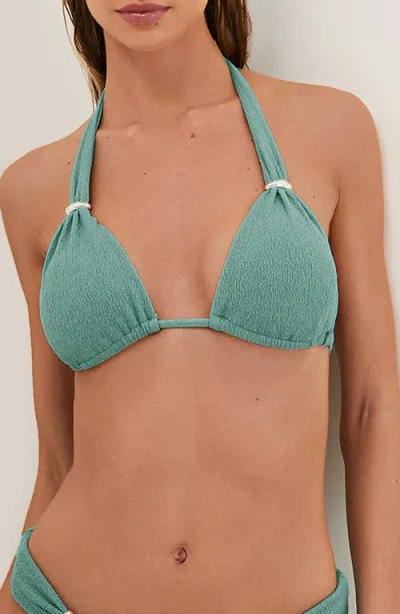 Vix Swimwear Firenze Bia Tube Solid Halter Bikini Top In Blue