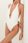 Vix Swimwear Firenze Kori Cutout One-piece Swimsuit In White