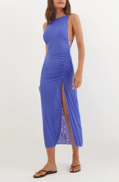 Vix Swimwear Getty Mesh Cover-up Dress In Blue