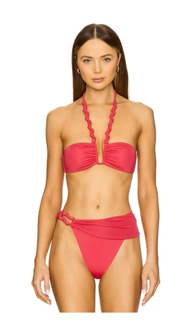 Vix Swimwear Holly Carol Bikini Top In Red